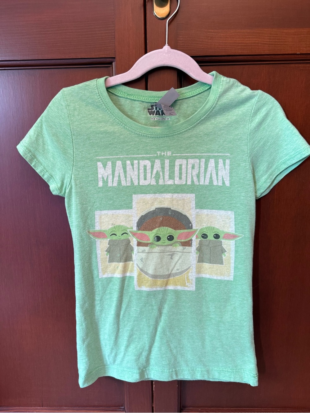 Next Level Apparel Kids' Green Mandalorian Grogu Graphic Tee